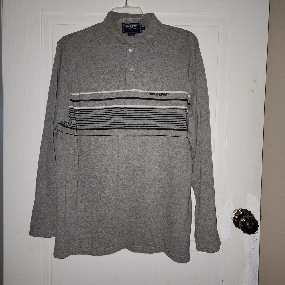 Polo by Ralph Lauren Gray Striped Men's Polo